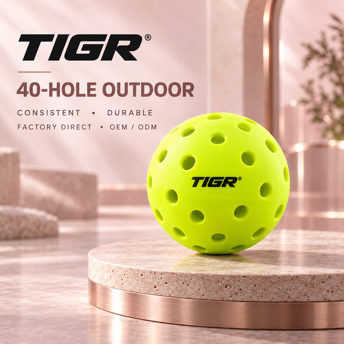 40-Hole Outdoor Pickleball Balls — Factory Direct From $0.18/Pc