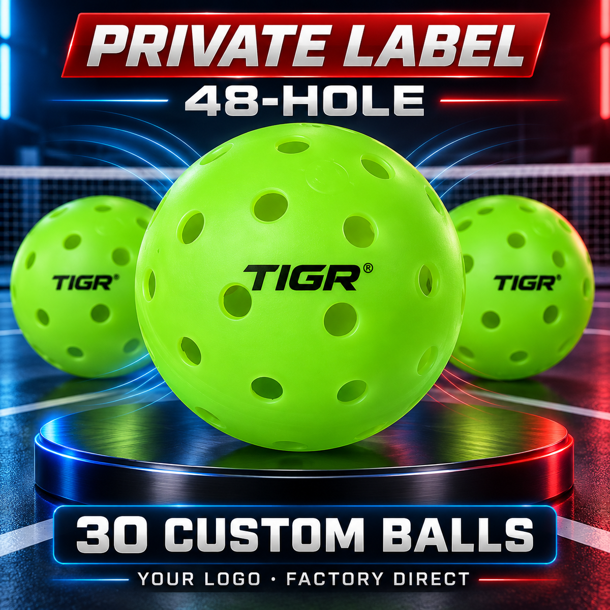 48-Hole Air Pro Pickleball Balls — Premium Factory Direct