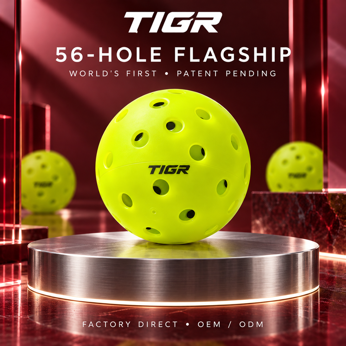 56-Hole Pickleball Balls — TIGR Flagship Performance Series
