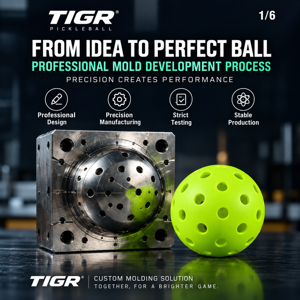 Custom Pickleball Ball Injection Mold — 1×4 Cavity Factory Tooling