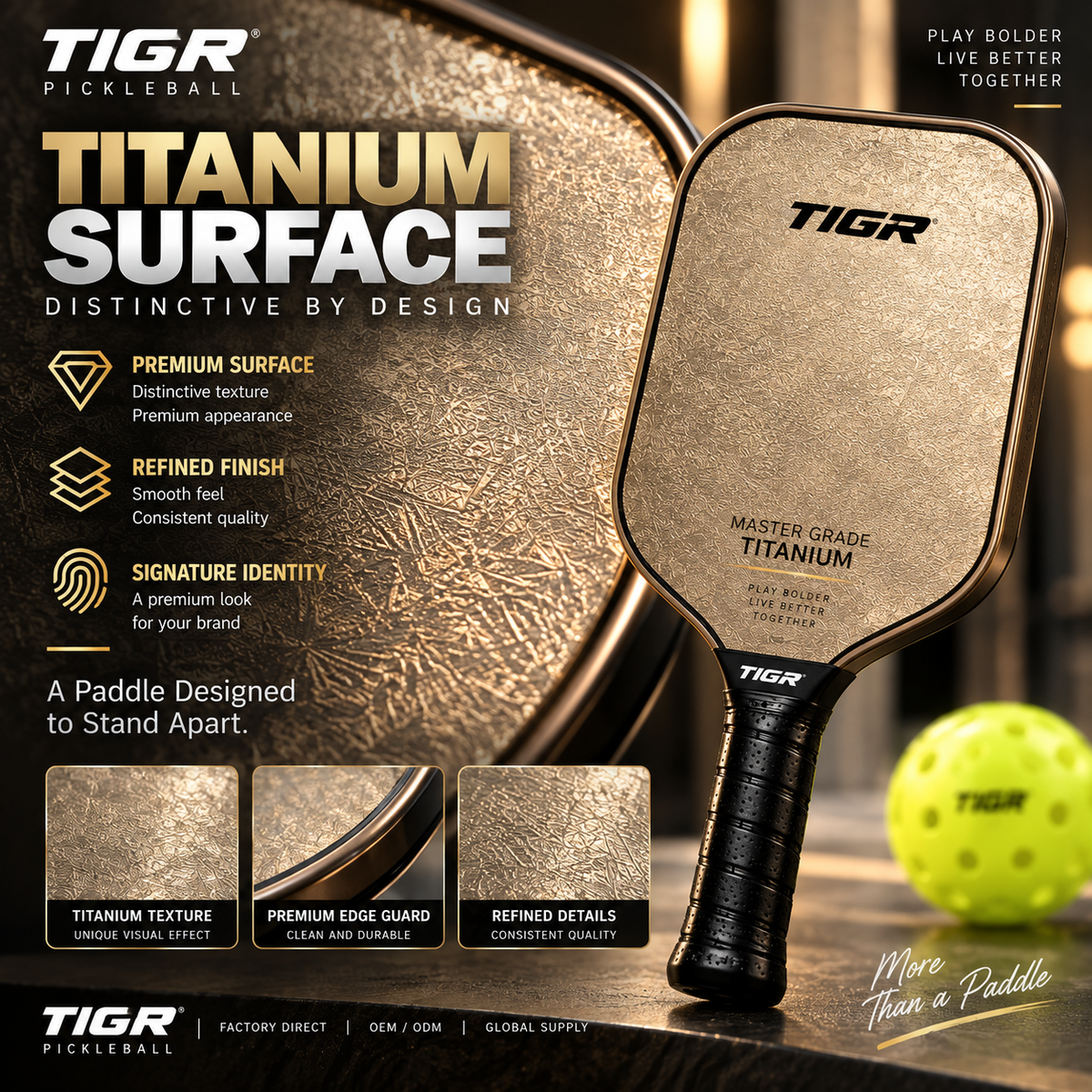 Custom Titanium Pickleball Paddle — Gen 4.5 Thermoformed