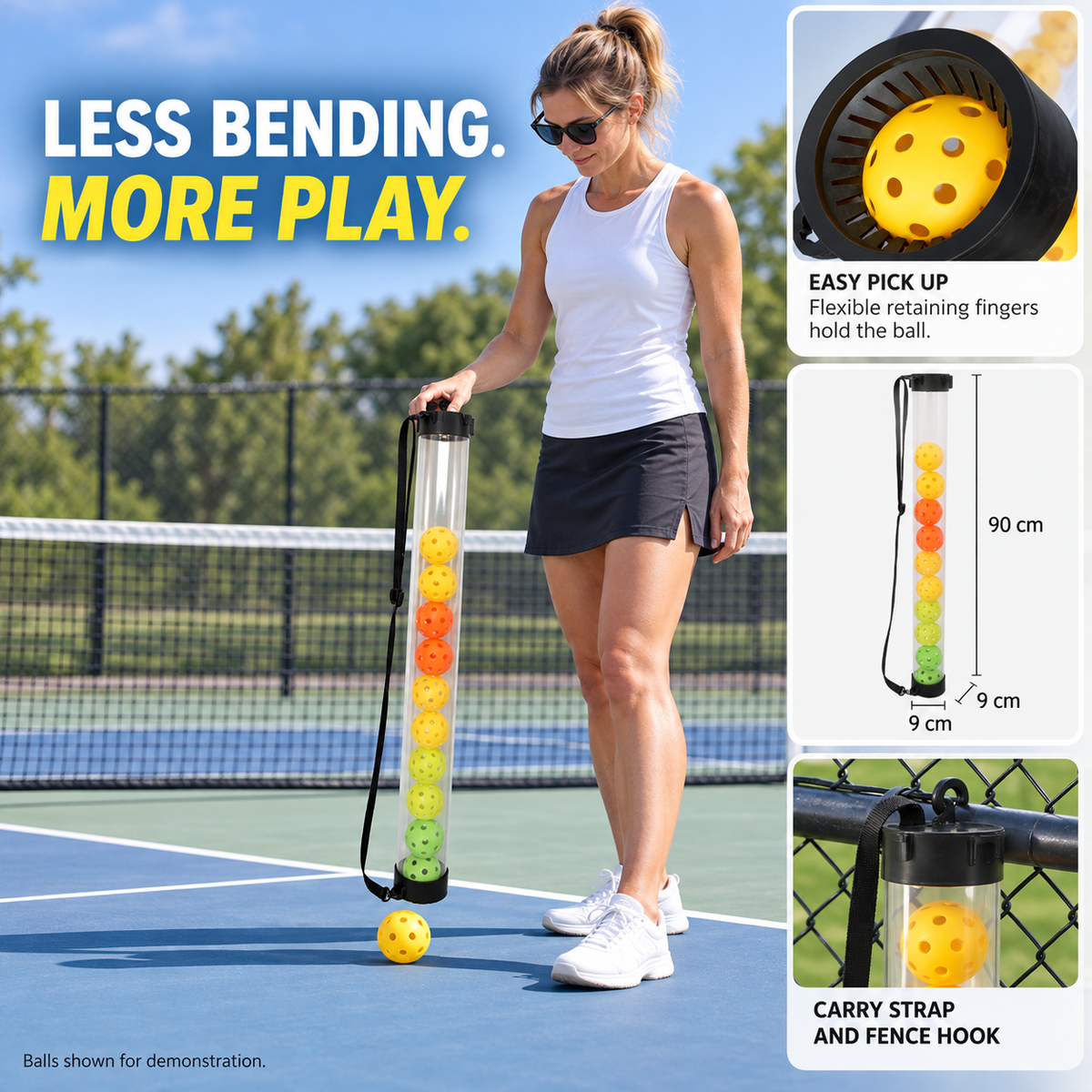 TIGR Pickleball Ball Pickup Tube — 12-Ball Capacity