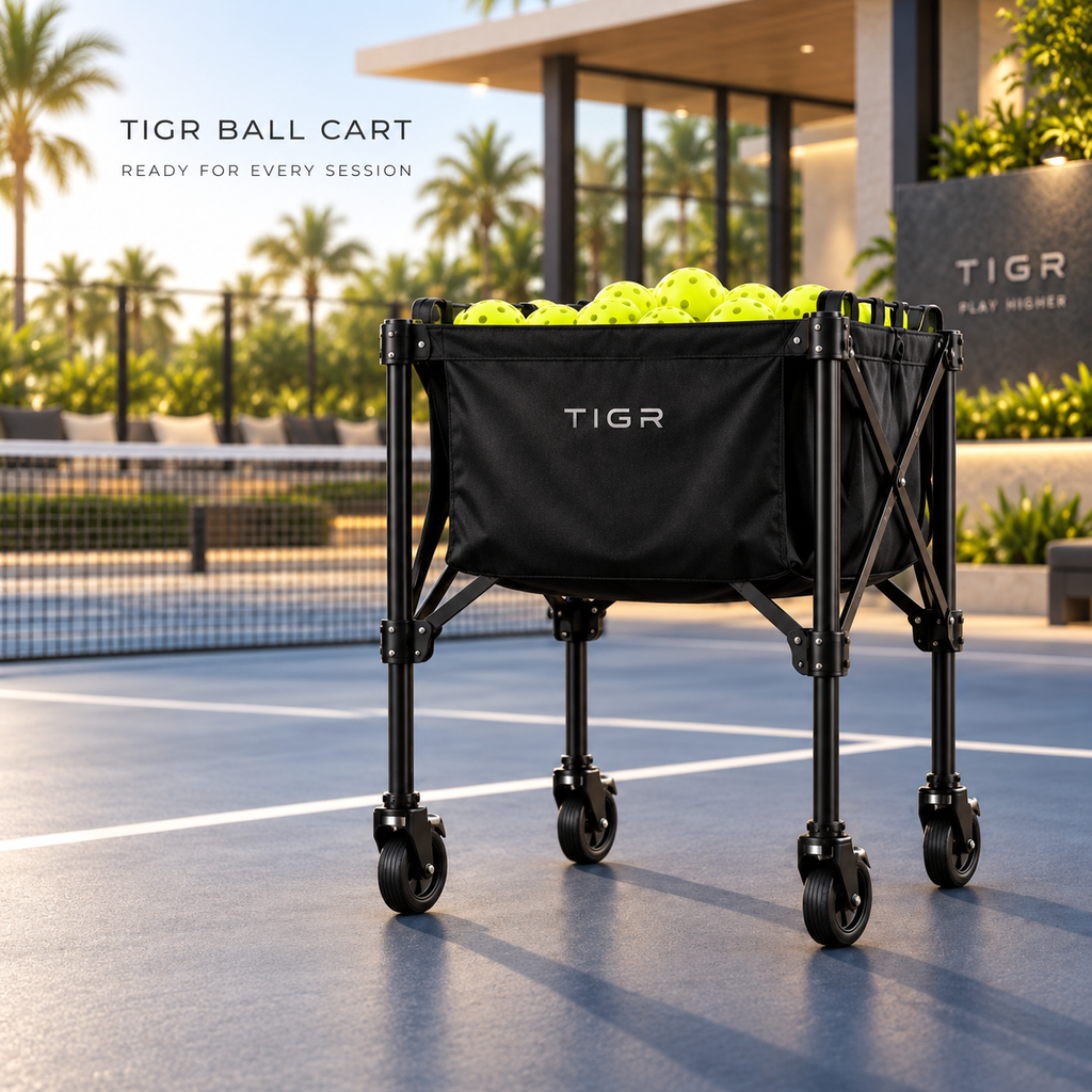 TIGR Foldable Pickleball Ball Cart — Portable Training Basket